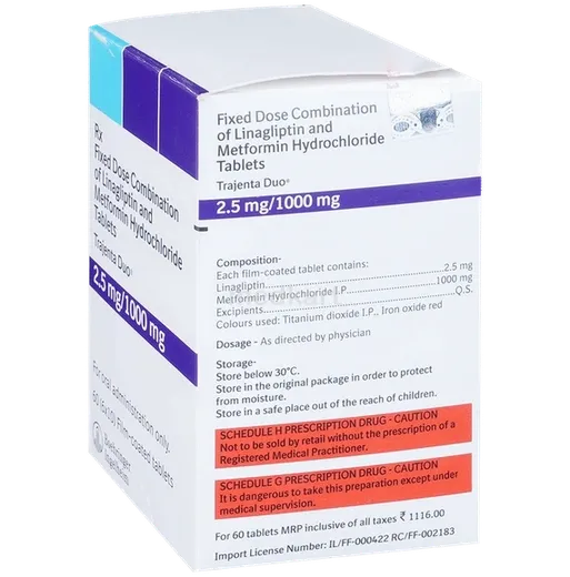 trajenta duo 2.5/1000mg tablet 10's